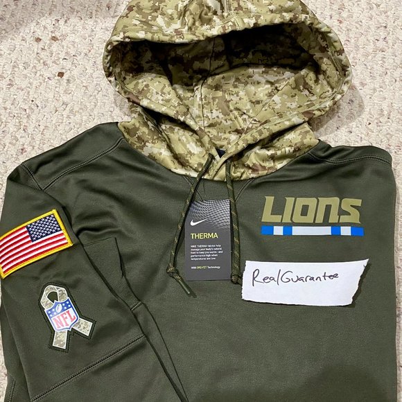 Nike Other - NWT Rare 100% Nike 2017 Detroit Lions Salute To Service ON FIELD Hoodie NFL